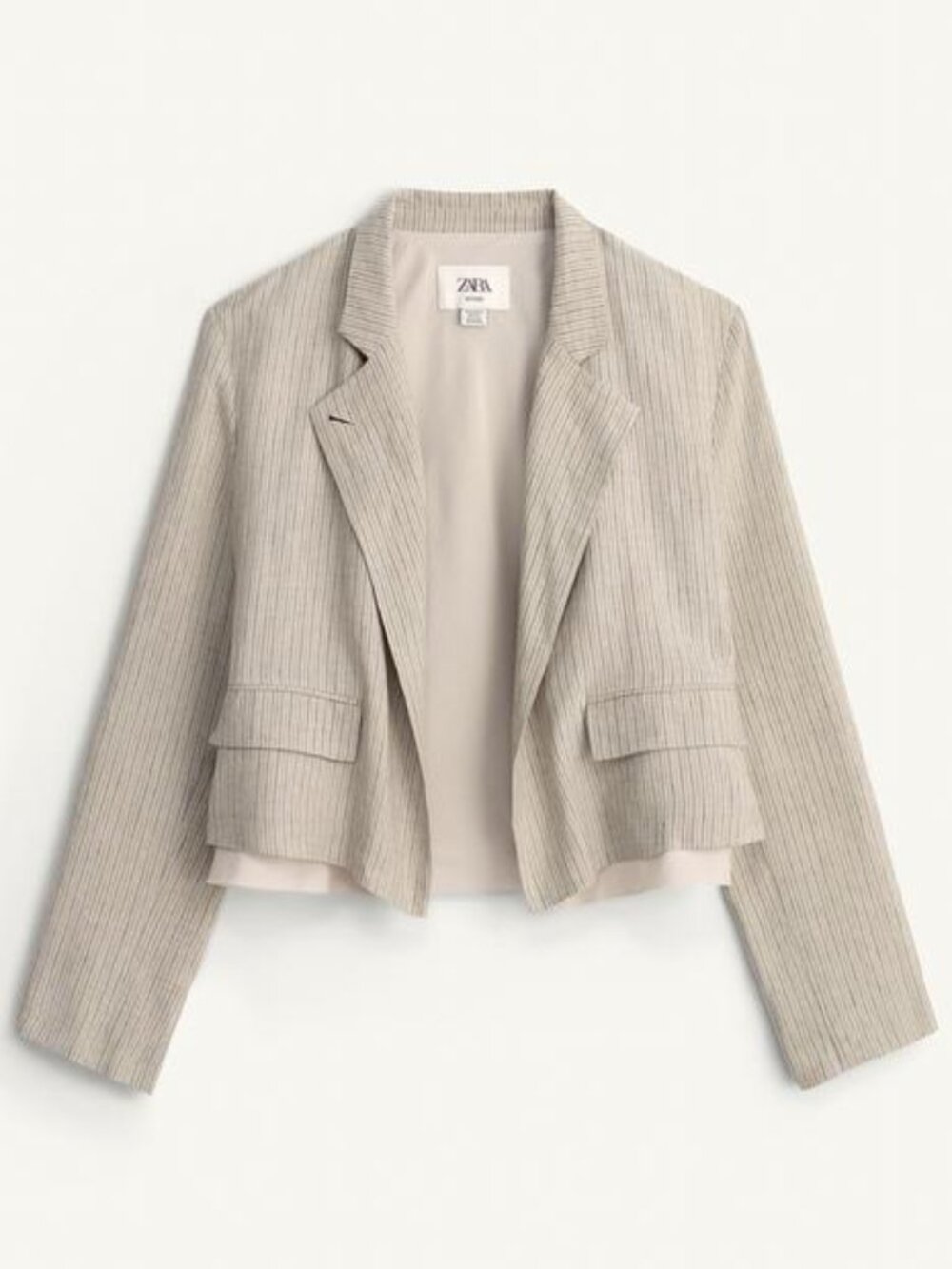 ZARA LIMITED EDITION STRIPED LINEN BLEND BLAZER